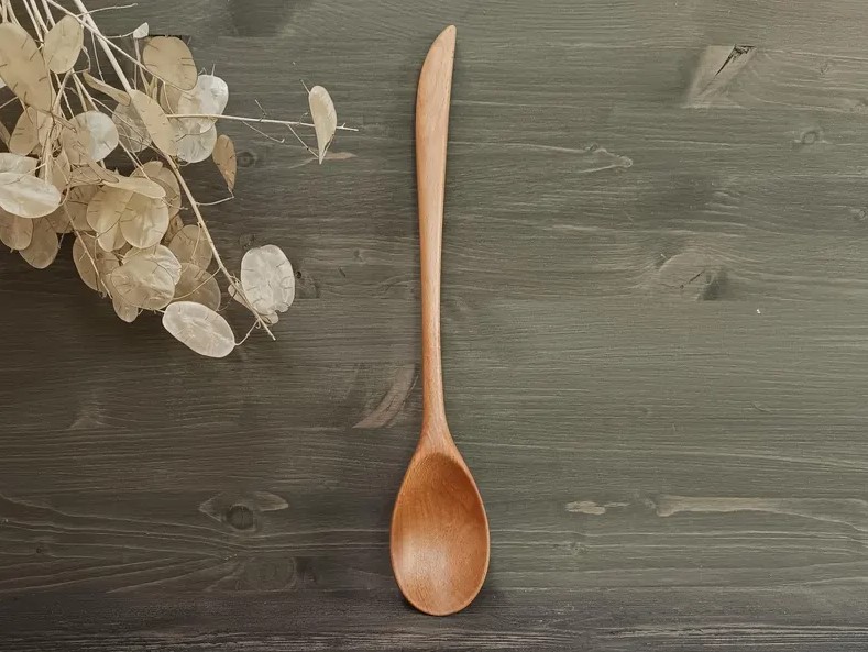 Long Wooden Cooking Spoon – Hand Carved Beech Wood
