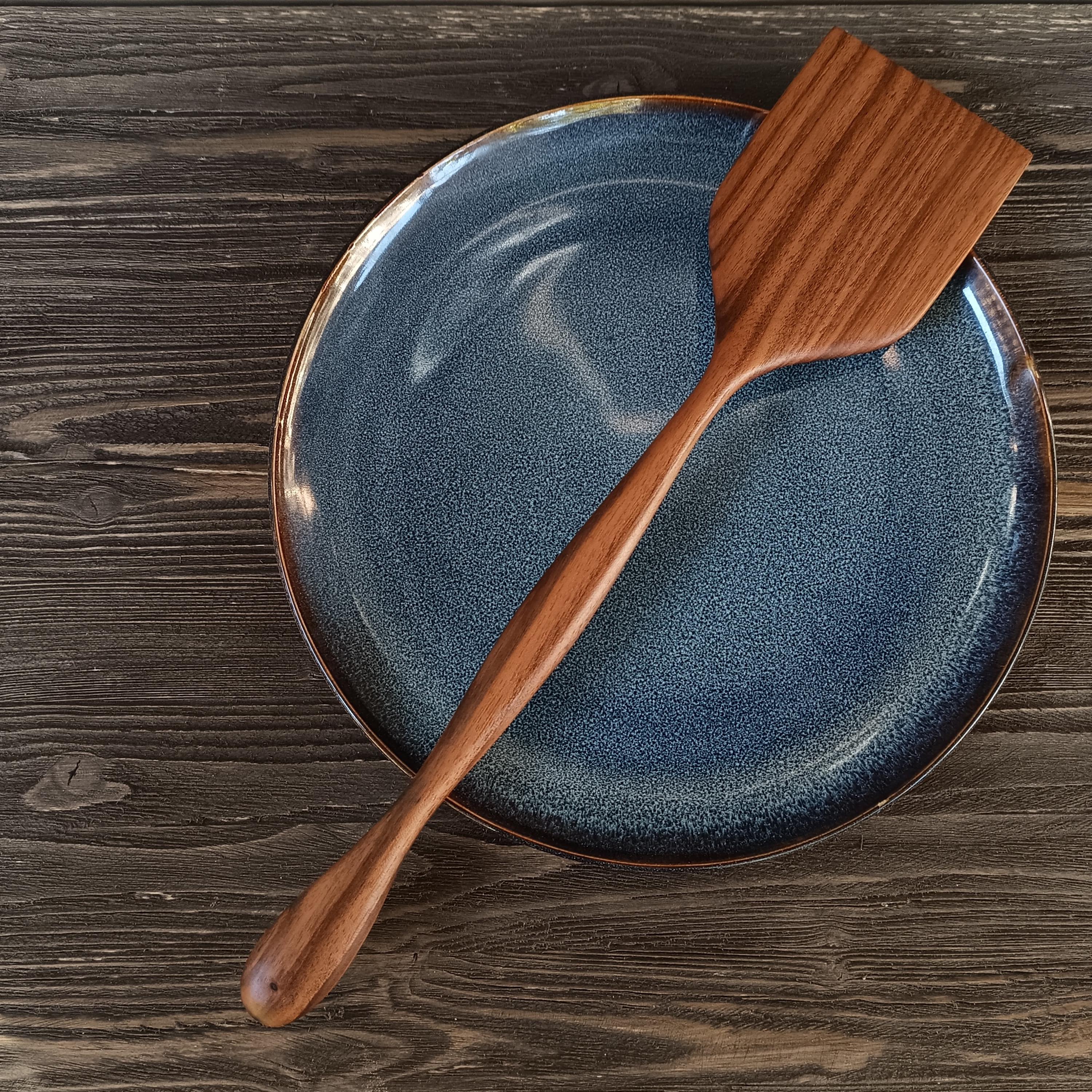 Long Wooden Spatula – Handcrafted Walnut Wood