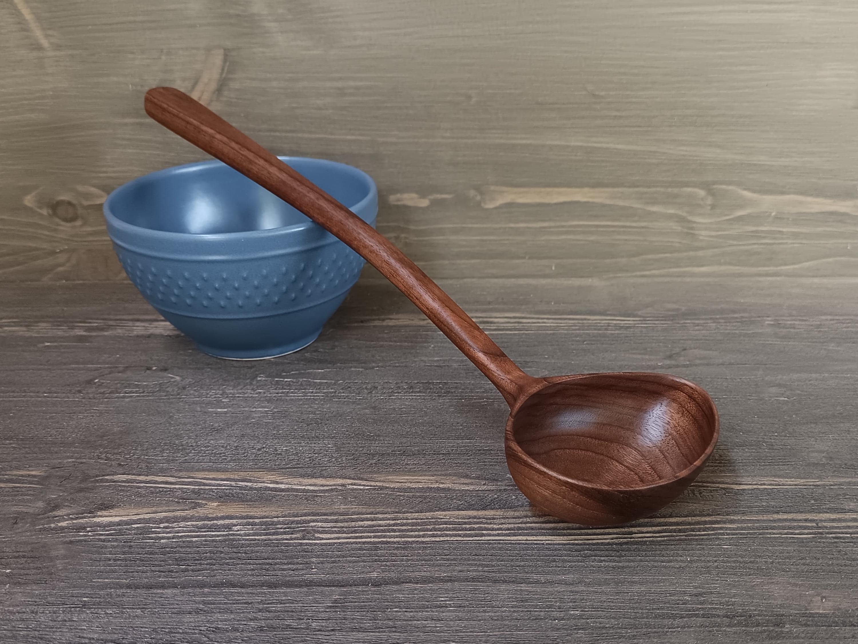 Large Wooden Ladle – Handcrafted Walnut Wood
